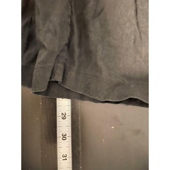 Jonathan Simkhai Pants Womens 12 Black Linen Blend Contrast Stitch Wide Leg - Picture 7 of 8